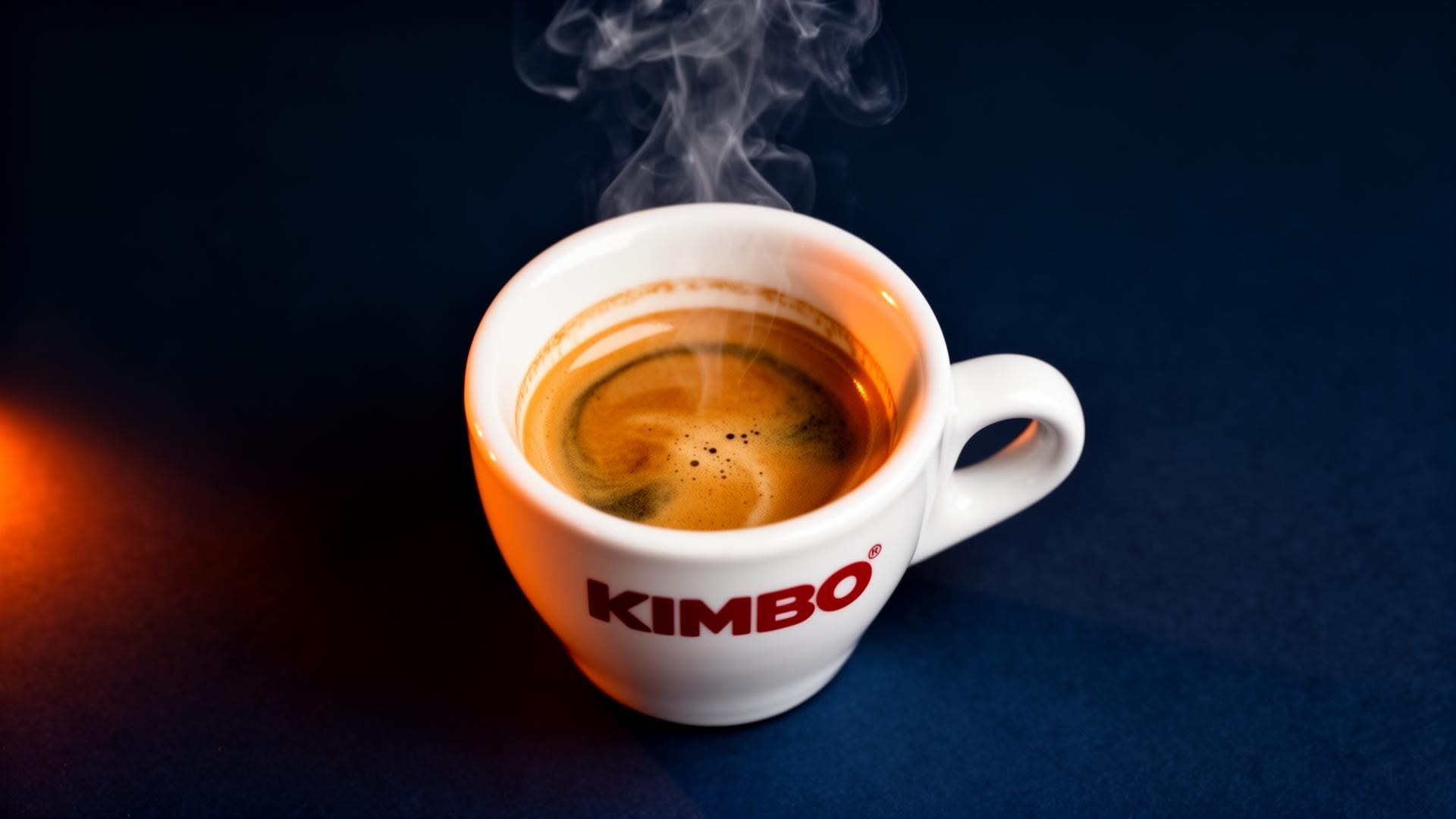 Espresso italiano fumante versato in tazzina bianca